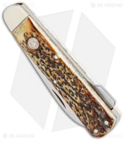 Boker Tree Brand Hunting Knife Mono Lockback Stag (3.25" Satin) 110615 -Knife Shop Boker Tree Brand Hunting Mono LB Stag Satin 110615 BHQ 94756 jr spine