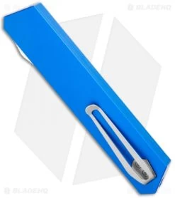 Boker USA Kwaiken OTF Automatic Knife Blue Aluminum (3.4" Satin) 06EX550 -Knife Shop Boker USA Kwaiken OTF Auto Blue Aluminum SW 06EX550 BHQ 115742 jr side