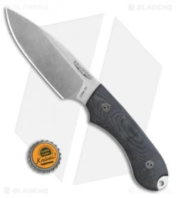 Bradford Knives Guardian4 Knife 3D Black Micarta (Sabre/3V/Stonewash) -Knife Shop Bradford Knives Guardian4 Knife 3D Black Micarta Sabre 3V Stonewash 4S 101 3V BHQ 67666 LS Bottlecap 2