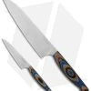 Bradford Knives 8" Chef Knife & Paring Knife Set Blue /Black/Gray G-Wood -Knife Shop Bradford Knvies 8in Chef Knife Paring Knife Set G Wood BHQ 176509 jr