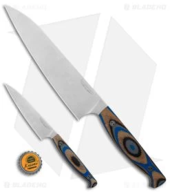 Bradford Knives 8" Chef Knife & Paring Knife Set Blue /Black/Gray G-Wood -Knife Shop Bradford Knvies 8in Chef Knife Paring Knife Set G Wood BHQ 176509 jr bottlecap