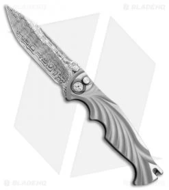 Brian Tighe Custom Tighe Breaker Clip Point Automatic Knife BB Ti (4" Damasteel)