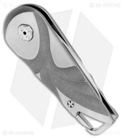 Brian Tighe Custom Tighe Nee Automatic Knife Two-Tone Titanium (1.9" Hand Satin) -Knife Shop Brian Tighe Custom Tighe Nee Auto TT Ti Hand Satin BHQ 77980 jr side