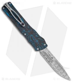 Brian Tighe Custom Twist Tighe Clip Point OTF Blue Fat CF (3.75" Damasteel)