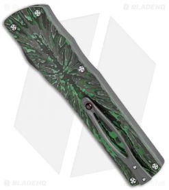 Brian Tighe Custom Twist Tighe Clip Point OTF Green Fat CF (3.75" Satin) -Knife Shop Brian Tighe Custom Twist Tighe CP Green Fat Carbon Hand Satin BHQ 115785 jr side