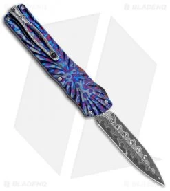 Brian Tighe Custom Twist Tighe Dagger OTF Black/Timascus (3.75" Damacore) 1