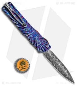 Brian Tighe Custom Twist Tighe Dagger OTF Black/Timascus (3.75" Damacore) 1 -Knife Shop Brian Tighe Custom Twist Tighe Dagger Black Timascus Damacore BHQ 115804 jr bottlecap