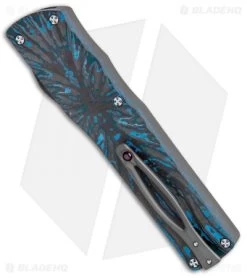 Brian Tighe Custom Twist Tighe Dagger OTF Blue Fat CF (3.75" Satin) -Knife Shop Brian Tighe Custom Twist Tighe Dagger Blue Fat Carbon Hand Satin BHQ 115787 jr side