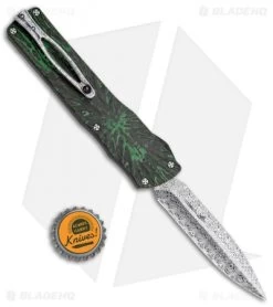 Brian Tighe Custom Twist Tighe Dagger OTF Green Fat CF (3.75" Damasteel) -Knife Shop Brian Tighe Custom Twist Tighe Dagger Green Fat Carbon Damasteel BHQ 115800 jr bottlecap