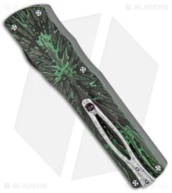 Brian Tighe Custom Twist Tighe Dagger OTF Green Fat CF (3.75" Damasteel) -Knife Shop Brian Tighe Custom Twist Tighe Dagger Green Fat Carbon Damasteel BHQ 115800 jr side