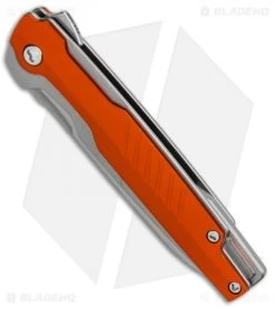 Brous Blades Icon Liner Lock Flipper Knife Orange (3.25" Stonewash) -Knife Shop Brous Blades Icon LL Flipper Orange SW BHQ 85417 jr spine