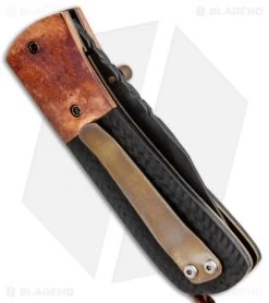 Burr Oak Knives C-MO Clip Point Knife Copper/Corvette Racing CF (2.6" Black) -Knife Shop Burr Oak Knives C MO Clip Point Copper Corvette Racing CF W2 BHQ 85803 jr side