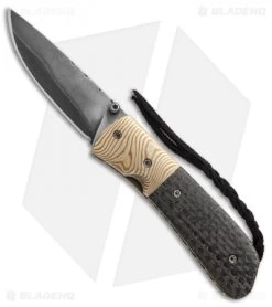 Burr Oak Knives C-MO Knife Mokume/LS Carbon Fiber (2.625" San Mai Damascus)