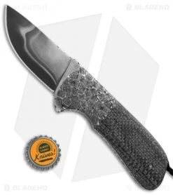 Burr Oak Knives Coffin Nail 3.0 Flipper Knife Zombie Mosaic/LSCF (3.6" San Mai) -Knife Shop Burr Oak Knives Coffin nail 3 zombie moasic LSCF san mai BHQ 71612 er size