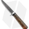 Burr Oak Drop Point Dangler Fixed Blade Knife Afzelia/Ebony (3.5" Damascus)