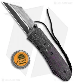 Burr Oak Knives Mini Combat Utility Knife Carbon Fiber/Sugilite (3.375" San Mai) -Knife Shop Burr Oak Knives Mini Combat Utility CF Sugilite San Mai BHQ 99351 jr bottlecap