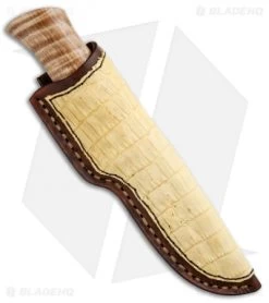 Burr Oak Knives Nessmuk Fixed Blade Wrought Iron/Curly Maple (4.6" Hamon) -Knife Shop Burr Oak Knives Nessmuk Wrought Iron Curly Maple Hamon BHQ 87677 jr sheath