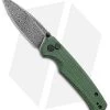 CIVIVI Altus Button Lock Knife Green Micarta (3" Dark Damascus) C20076-DS1