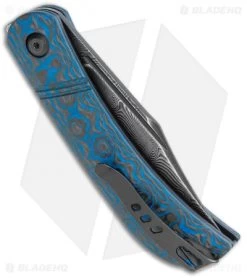 CIVIVI Appalachian Drifter Knife Blue G-10 W/ Rose CF (2.9" Damascus) C2015DS-2 -Knife Shop CIVIVI Appalachian Drifter SJ Blue G 10 Rose CF Damascus C2015DS 2 BHQ 116960 jr side