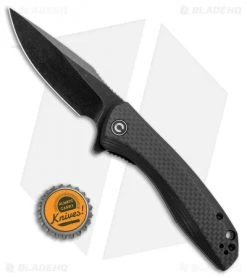 CIVIVI Baklash Flipper Liner Lock Knife G-10/CF (3.5" Black Stonewash) C801I -Knife Shop CIVIVI Baklash Flipper LL Black CF Black SW C801I BHQ 103161 jr bottlecap