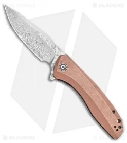 CIVIVI Baklash Flipper Liner Lock Knife Stonewashed Copper (3.5" Damascus)