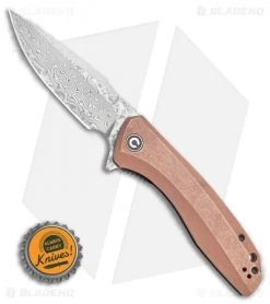CIVIVI Baklash Flipper Liner Lock Knife Stonewashed Copper (3.5" Damascus) -Knife Shop CIVIVI Baklash Flipper Liner Lock Stonewashed Copper Hand 3.5 Damascus C801DS 2 BHQ 115283 LS Bottlecap