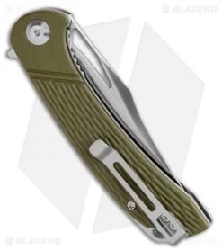 CIVIVI Dogma Liner Lock Knife OD Green G-10 (3.5" Satin) -Knife Shop CIVIVI Dogma Liner Lock Knife OD Green G 10 3.5in Satin C2005A BHQ 112158 LS SIde