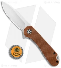CIVIVI Elementum Liner Lock Knife Brown Micarta (2.9" Satin D2) C907M -Knife Shop CIVIVI Elementum Liner Lock Brown Micarta Satin C907M BHQ 104242 jr bottlecap