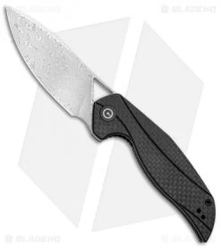 CIVIVI Isham Anthropos Flipper Knife Black/Carbon Fiber (3.25" Damascus) C903DS