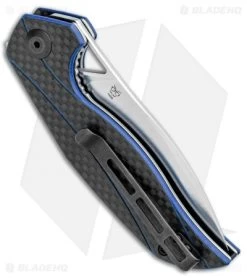 CIVIVI Isham Anthropos Flipper Knife Blue/Carbon Fiber(3.25" Satin) C903B -Knife Shop CIVIVI Isham Anthropos Flipper Blue CF Satin C903 BHQ 95960 jr side