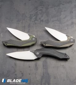 CIVIVI Isham Plethiros Flipper Knife Green/Carbon Fiber (3.45" Satin) C904B -Knife Shop CIVIVI Isham Plethiros Flipper Knife Black Carbon Fiber Satin C904C BHQ 96906 kp steel web
