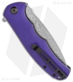 CIVIVI Praxis Flipper Liner Lock Knife Purple G-10 (3.75" Damascus) -Knife Shop CIVIVI Praxis Flipper Liner Lock Knife Purple G 10 3.75 Damascus C803DS 2 BHQ 112173 LS Side