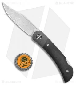 CIVIVI Rustic Gent Lock Back Knife Black G10/CF (2.97" Damascus) C914DS-1 -Knife Shop CIVIVI Rustic Gent LB Black G 10 CF Damascus C914DS 1 BHQ 109015 jr bottlecap