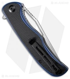 CIVIVI Shredder Liner Lock Knife Black/Blue Layered G-10 (3.7" Satin D2) C912A -Knife Shop CIVIVI Shredder LL Black Blue Layered G 10 Satin C912A BHQ 103143 jr side