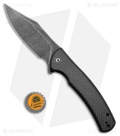 CIVIVI Sinisys Frame Lock Knife Twill CF/Steel (3.7" Damascus) C20039-DS1 -Knife Shop CIVIVI Sinisys FL Twill CF Steel Damascus BHQ 174428 jr bottlecap