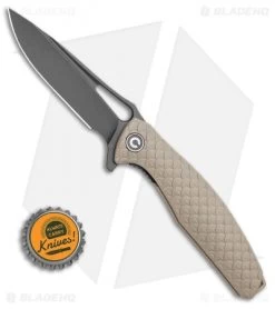 CIVIVI Wyvern Folding Flipper Knife Tan FRN (3.5" Black) -Knife Shop CIVIVI Wyvern Folding Flipper Knife Tan FRN 3.5 Black C902F BHQ 115285 LS Bottlecap