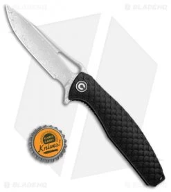 CIVIVI Wyvern Folding Flipper Knife Black FRN (3.5" Damascus) C902DS -Knife Shop CIVIVI Wyvern Folding Flipper black FRN Damascus C902DS BHQ 103162 jr bottlecap