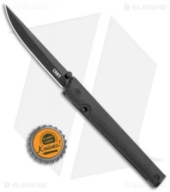 CRKT Blackout CEO Thumb Stud Liner Lock Knife Black GRN (3.1" Black) -Knife Shop CRKT CEO LL Black FRN Black BHQ 111674 jr bottlecap