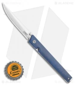 CRKT CEO Liner Lock Knife Blue Linen Micarta (3.1" Satin S35VN) BHQ Exclusive -Knife Shop CRKT CEO Liner Lock Knife Blue Linen Micarta 3.1in Satin S35VN BHQ Exclusive 7096BLS35 BHQ 117054 LS Bottlecap