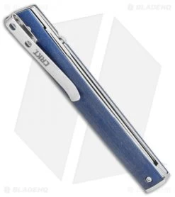 CRKT CEO Liner Lock Knife Blue Linen Micarta (3.1" Satin S35VN) BHQ Exclusive -Knife Shop CRKT CEO Liner Lock Knife Blue Linen Micarta 3.1in Satin S35VN BHQ Exclusive 7096BLS35 BHQ 117054 LS Side