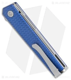 CRKT CEO Microflipper Liner Lock Knife Blue Aluminum (2.21" Satin) -Knife Shop CRKT CEO Microflipper LL Blue Aluminum Satin BHQ 178655 jr side