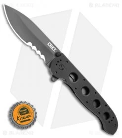 CRKT Carson M21-14G Big Dog Flipper Knife Black G-10 (3.875" Black Serr) -Knife Shop CRKT Carson M21 14G Big Dog Flipper Knife Black G 10 3.875 Gray Serr BHQ 3149 LS Bottlecap