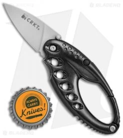 CRKT Lumabiner Liner Lock Knife W/ L.E.D Light (1.6" Bead Blast) -Knife Shop CRKT Lumabiner LED Light BB 9080 BHQ 68535 jr bottlecap