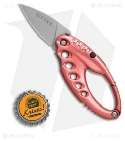 CRKT Lumabiner Pink Liner Lock Knife W/ L.E.D Light (1.6" Bead Blast) -Knife Shop CRKT Lumabiner Pink LED light bb BHQ 69069 er size