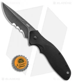 CRKT Shenanigan Spring Assist Knife Black/Veff Serration (3.4" Black SW) K800KKP -Knife Shop CRKT Shenanigan LL Black Black SW Veff Serr K800KKP BHQ 124724 jr bottlecap
