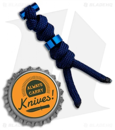 Chris Reeve Knives Large Cord Tie Midnight Lanyard W/ Blue Bead 4 Chris Reeve Knives Large Cord Tie Midnight Lanyard W/ Blue Bead - Image 2