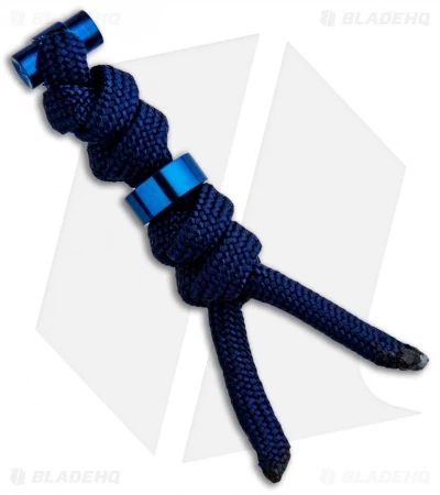 Chris Reeve Knives Large Cord Tie Midnight Lanyard W/ Blue Bead 3 Chris Reeve Knives Large Cord Tie Midnight Lanyard W/ Blue Bead