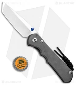 Chris Reeve Knives Large Inkosi Tanto Frame Lock Knife (3.5" Stonewash) CRK -Knife Shop Chris Reeve Knives Large INsingo Tanto FL SW BHQ 88750 jr bottlecap