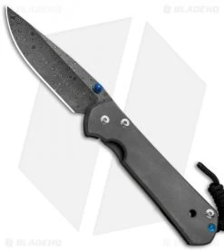 Chris Reeve Large Sebenza 21 Frame Lock Knife Titanium (3.6" Raindrop Damascus)