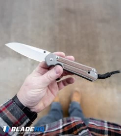 Chris Reeve Large Sebenza 21 Insingo Knife W/ Natural Micarta Inlays (3.625" SW) -Knife Shop Chris Reeve Large Sebenza 21 Insingo Knife w Natural Micarta Inlays SW BHQ 94287 kp in hand web